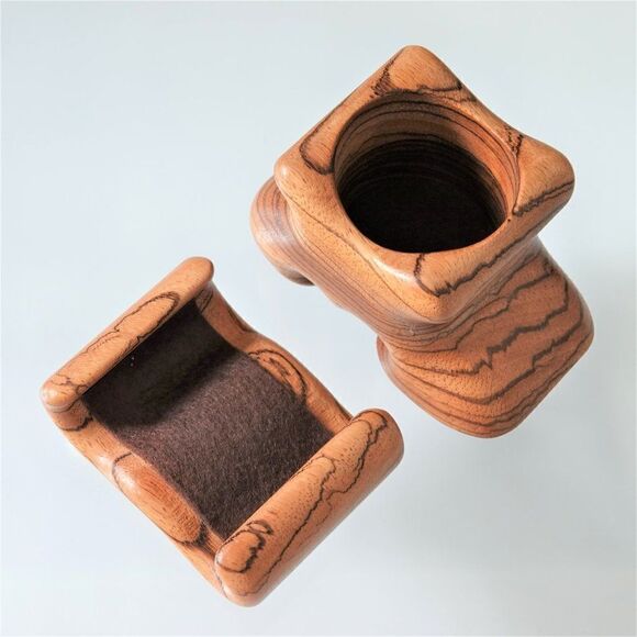 Fred Buss Zebrawood Shoe Shape Jewelry Box - Picture 9 of 12